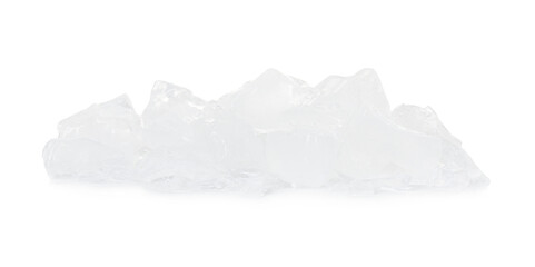 Pile of crushed ice isolated on white