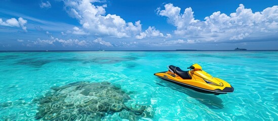 jet ski floating on water sea