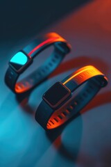 Two wrist watches placed on a table, suitable for time management concepts