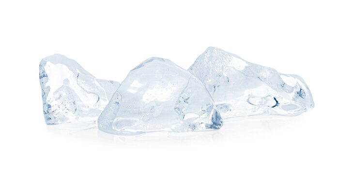 Pieces of crushed ice isolated on white