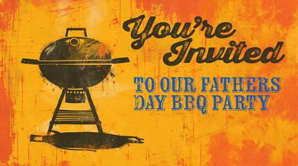  invite to an annual summer bbq party, fathers day grill, festive, food, bbq, bar-b-q, cooking, summer time