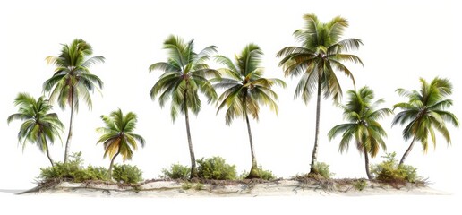 palm trees isolated on white background