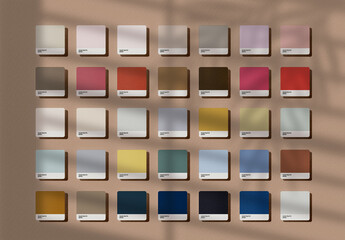 Square Color Palette Swatch Set Mockup        
