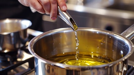 Heat and mix the oils soap creation concept generative ai