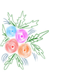 Colorful watercolor floral design 