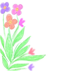 Colorful watercolor flower art