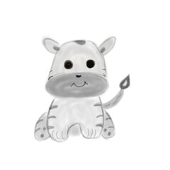 Grey black abstract animal