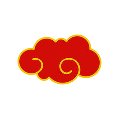 ornament chinese cloud cartoon. china graphic, korean style, sky moon ornament chinese cloud sign. isolated symbol vector illustration