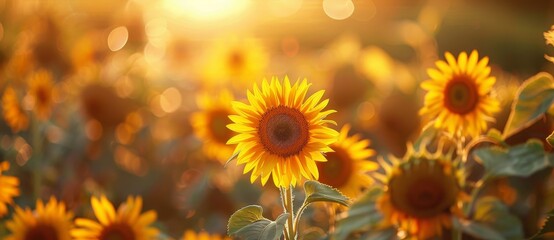 Fototapeta premium Sunflower field harvest sunflower oil