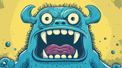 Illustration of a funny monster Vector style
