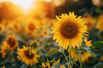 Sunflower field harvest sunflower oil