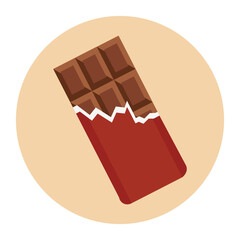 Chocolate bar icon. Flat illustration of chocolate bar vector icon for web design