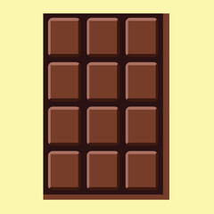 Chocolate bar icon. Flat illustration of chocolate bar vector icon for web design