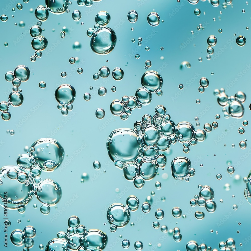 Poster colorful bubbles floating in the air, perfect for adding a playful touch to any design project