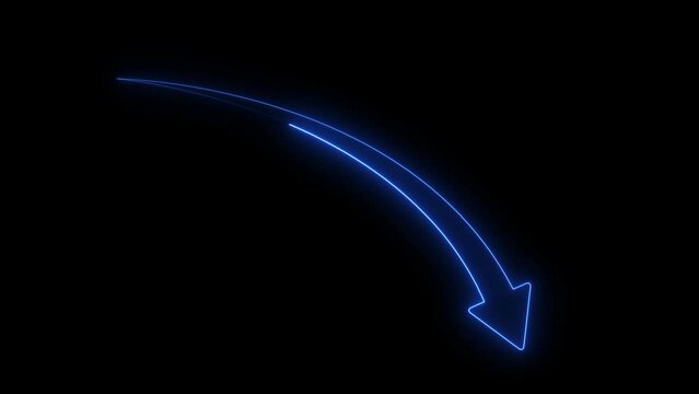 Abstract neon arrow growth , success concept. Profit growing icon animation. Growing business graph symbol animation.