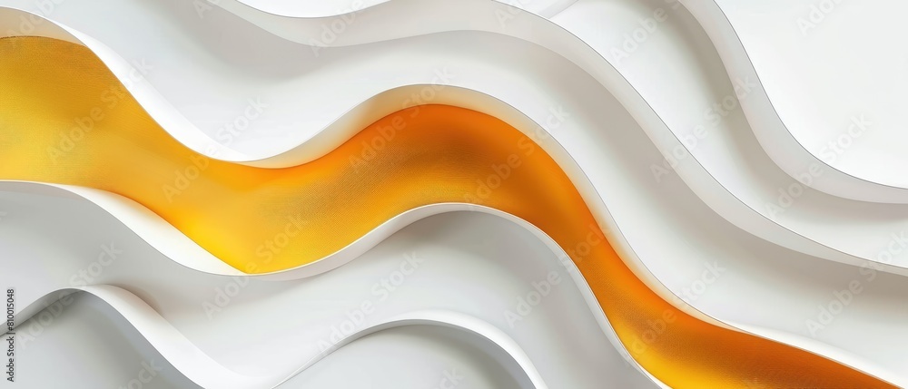 Poster embossed texture of the soft, wavy banner adds a glossy, three-dimensional touch to the minimalistic