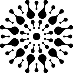vector image of a fantasy snowflake for winter design, simple stylized, flower, lace pattern