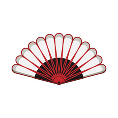 festival chinese fan cartoon. year new, paper lunar, asia red festival chinese fan sign. isolated symbol vector illustration
