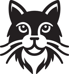 cat logo vector silhouette style and white background.
