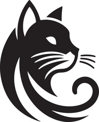 cat logo vector silhouette style and white background.
