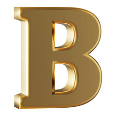 3d Font Golden Uppercase .  Letter B