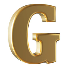 3d Font Golden Uppercase .  Letter G