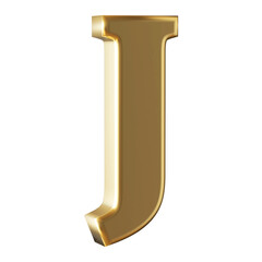 3d Font Golden Uppercase .  Letter J