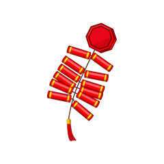 element chinese firecracker cartoon. china money, asian gold, poster 2022 element chinese firecracker sign. isolated symbol vector illustration