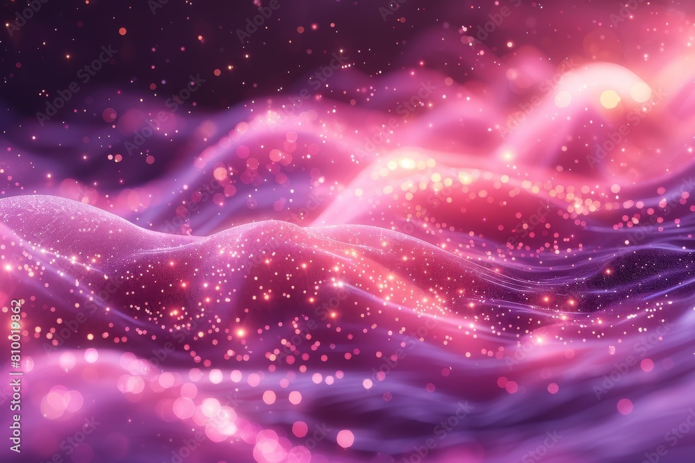 Aufkleber this is a digital abstract image featuring flowing waves with pink and purple hues, highlighted with