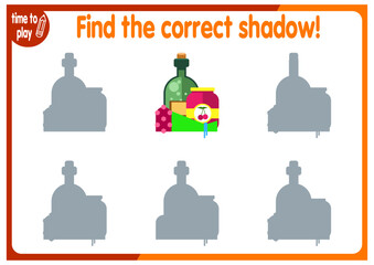 tasks for children's development. logical problems. find the right shadow. kit
