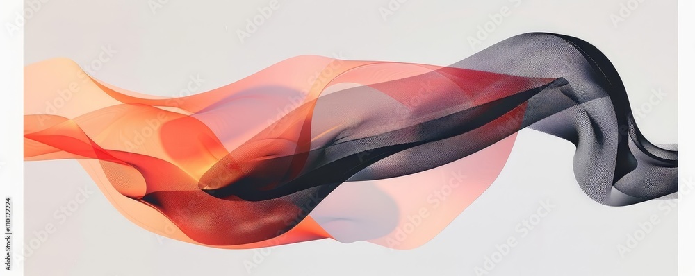 Poster abstract minimalist art print with fluid shapes on a isolated background