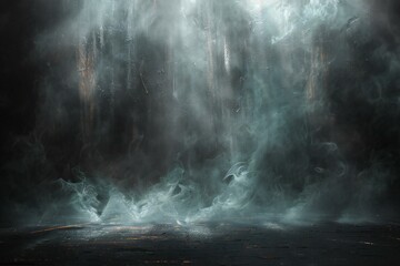 Abstract background of smoke and fog in the dark, mystical scene