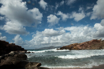 storm over the sea, Cala Viola, Porto Ferro, Porticciolo., Alghero, Sardinia, Italy