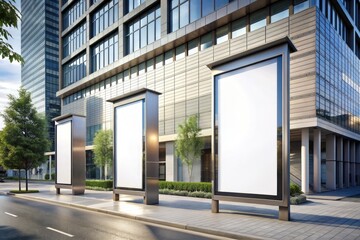 Fototapeta premium Blank billboards on the city street.