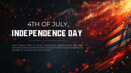Obraz premium 4th of July independence day poster, banner, flyer, background, template, with the greeting