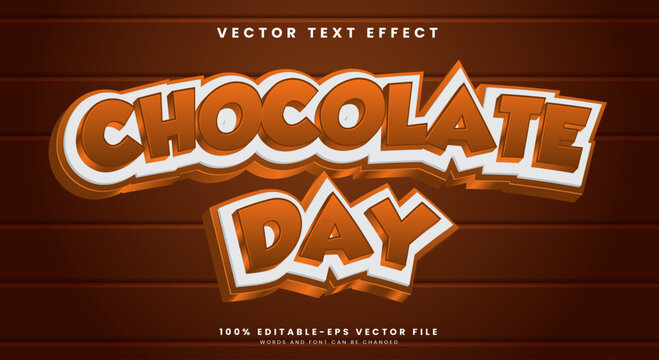 Chocolate Day 3d Editable Text Effect Template