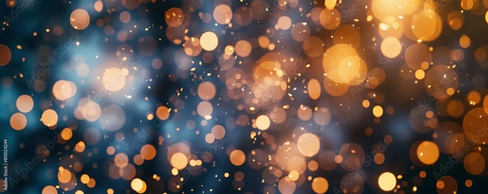 Poster abstract minimalist background with bokeh lights in the dark