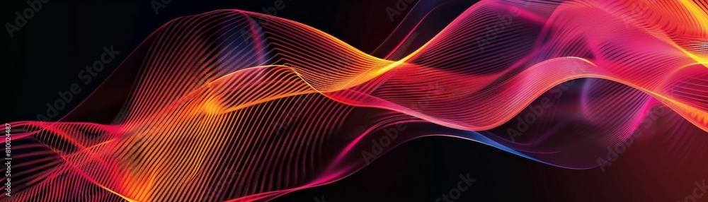 Poster abstract minimalist background with dynamic lines in the form of waves