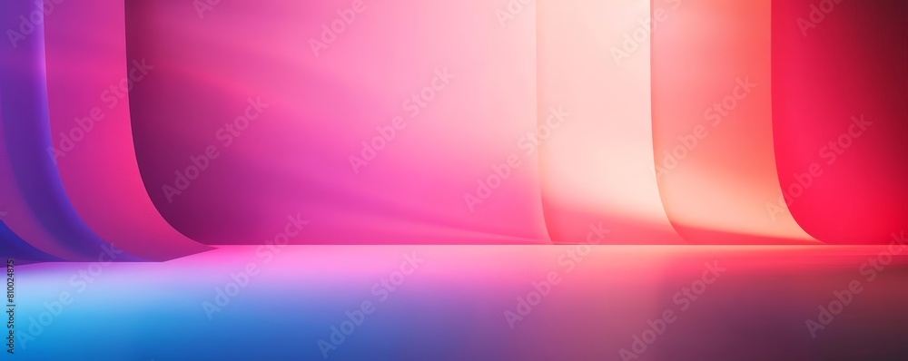 Poster abstract minimalist background with gradient of light and shadow, featuring a white square, a red ci