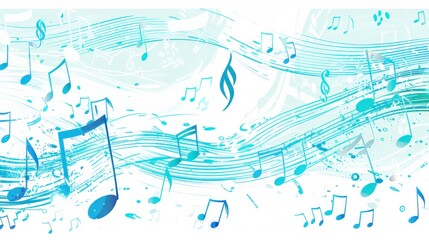 Blue Music notes background, musical notes – stock vector
