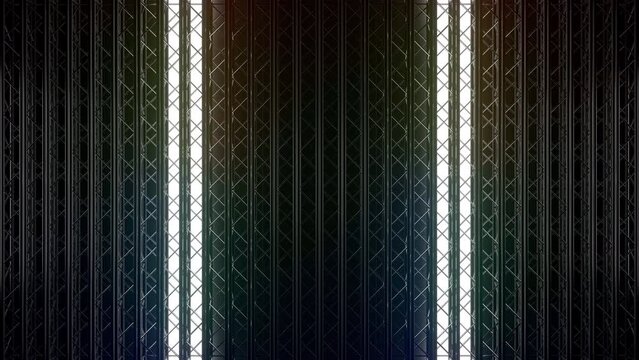 Truss wall with BPM light pulses at 120BPM, seamless VJ Loop