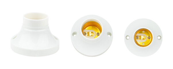 set lamp socket, light bulb socket, isolated from the background	