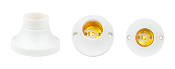 set lamp socket, light bulb socket, isolated from the background	