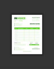 Minimal Corporate Business Invoice Design Template and Bill Memo. Creative Business Invoice and Business stationery Design Payment Agreement Design.