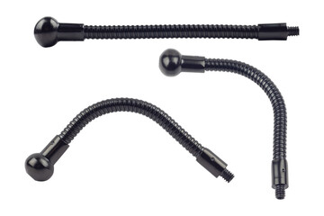 set flexible leg for ring light, flexible leg for clamp isolated from background	