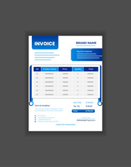 Modern Stylish Minimal Corporate Business Invoice Design Template and Bill Memo. Creative Business Invoice and Business stationery Design Payment Agreement Design.