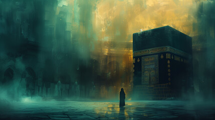Abstract kaaba in mecca