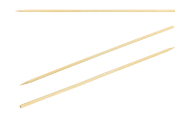 set wooden barbecue skewer isolated from background	