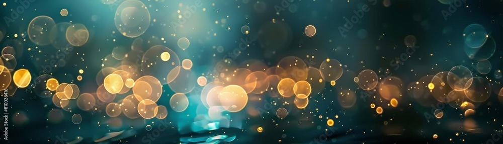 Poster abstract minimalist background with soft bokeh lights in the dark