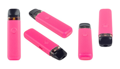 set electronic cigarette isolated from background. Modern smoking, vaping and nicotine concept